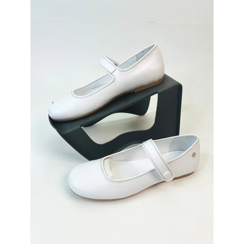 Manuela de Juan Robine I White Nappa Leather Mary Jane Flats Kids 35 EU / 3.5 US